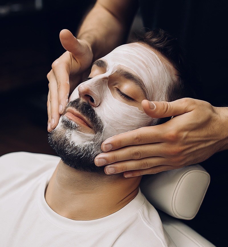 Men's facial treatment at Twenty Two Cut Bangkok
